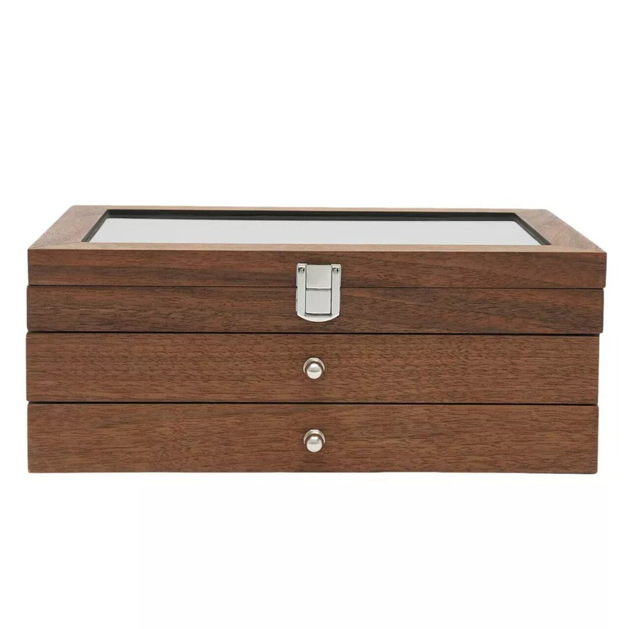 Walnut Wood Fountain Pen Display Organizer Storage Collector Box 34 Slots